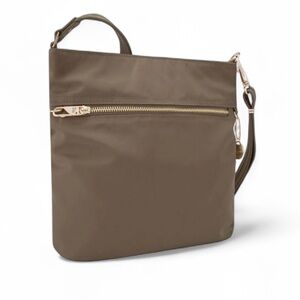 Travelon Anti-Theft Tailored Slim Crossbody Bag Sable NWT